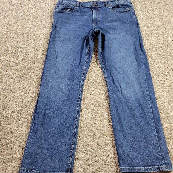 Chap Jeans Mens 38x30 Blue Denim Relaxed Straight - Picture 1 of 8